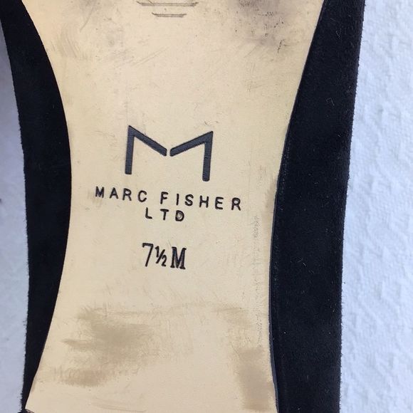 Marc Fisher Black Suede Snakeskin Flats - Picture 10 of 11